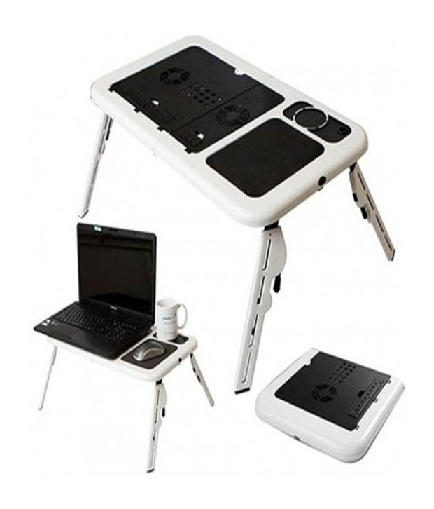 Adjustable Folding Laptop Table E Table With Tray Cooling Fans