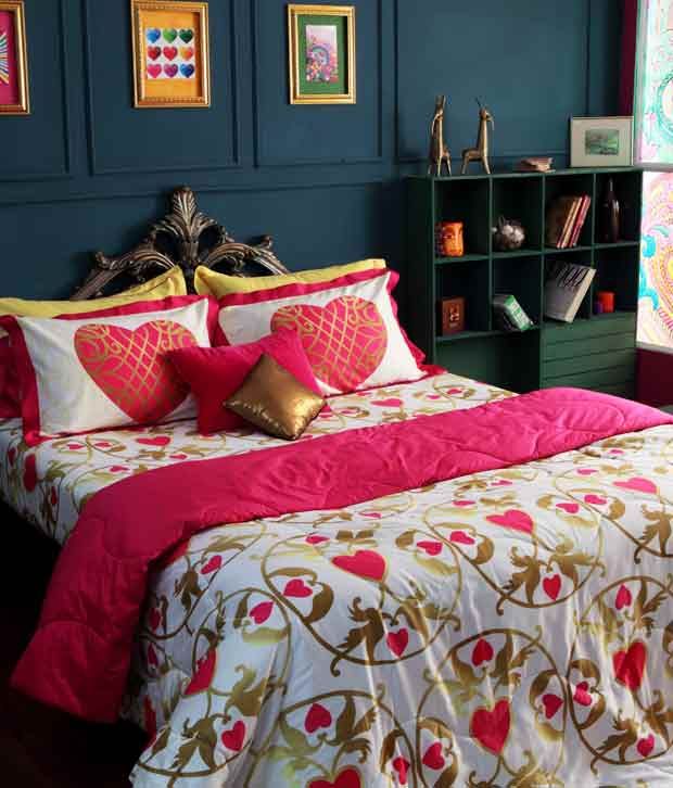 Portico New York Manish Arora King Size Bed Sheet With 4 Pillow Covers