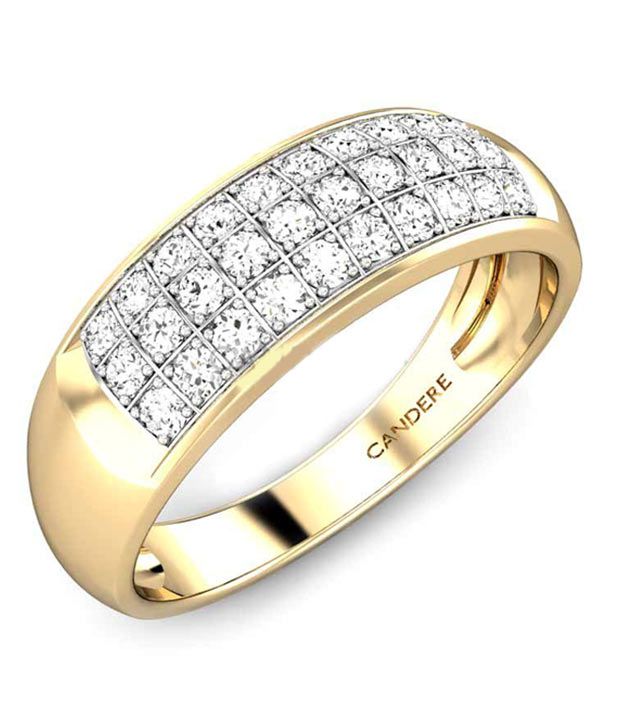 Candere 18K Gold & Certified Diamond Allen Diamond Ring: Buy Candere ...