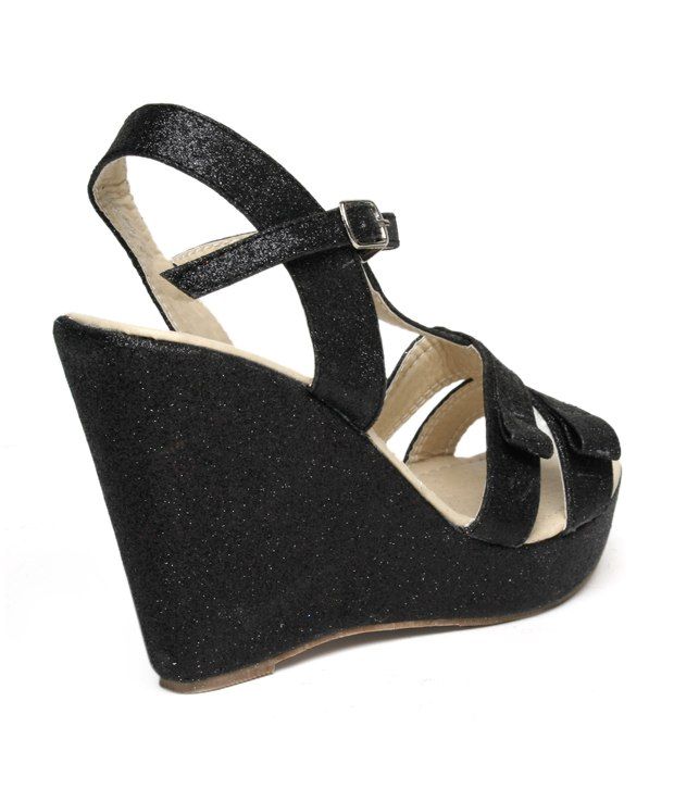 short black wedge heels