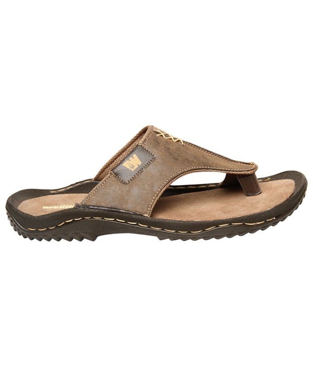 Buy Weinbrenner Brown Textured Slippers 