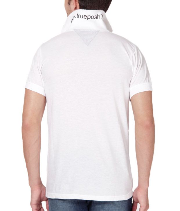 Posh 7 White Polo T-Shirt - Buy Posh 7 White Polo T-Shirt Online at Low ...