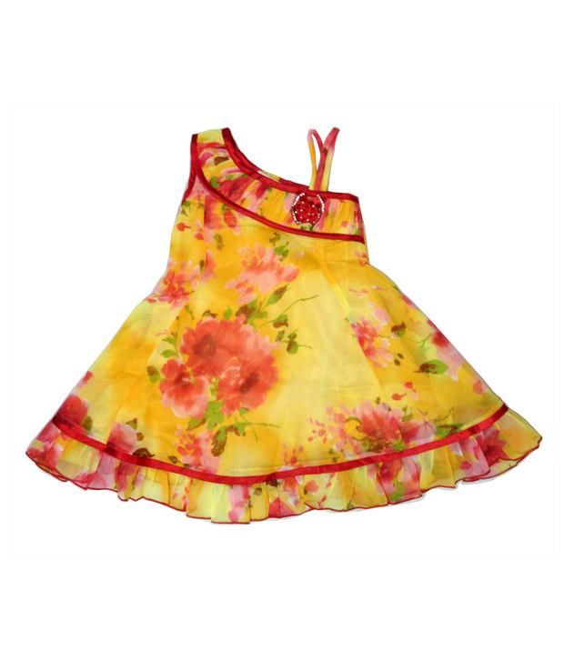Yellow Dress With Red Flowers Top ...