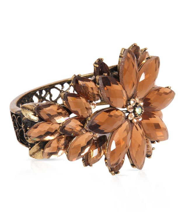 Rhea Alluring Flower Brown Stone Ring Buy Rhea Alluring Flower Brown