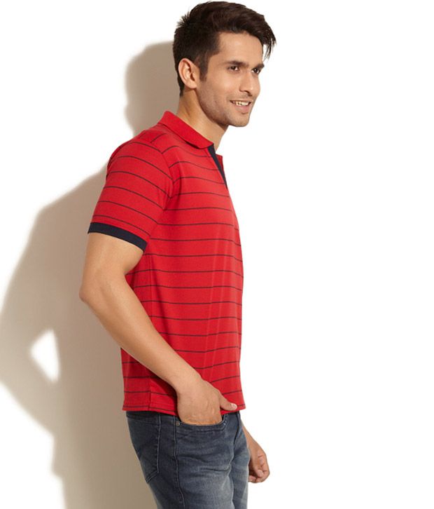 Duke Pack Of Two Red Striped Polo T Shirt