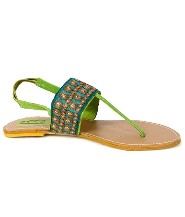 F3 Lovely Turquoise Green Flat Sandals Price in India- Buy F3 Lovely Turquoise Green Flat 