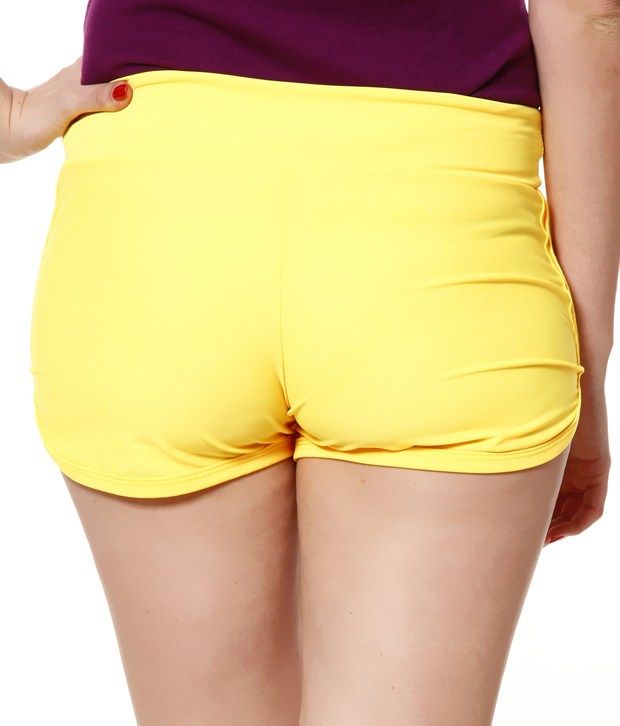 Buy Holidae Yellow Polyester Spandex Beach Shorts Online at Best Prices