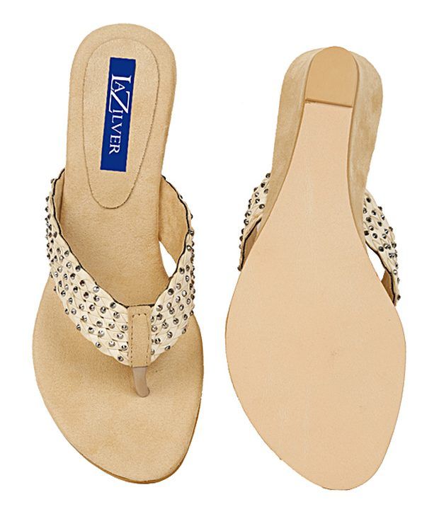 La Zilver Voguish Cream Slip-on Heels Price in India- Buy La Zilver ...