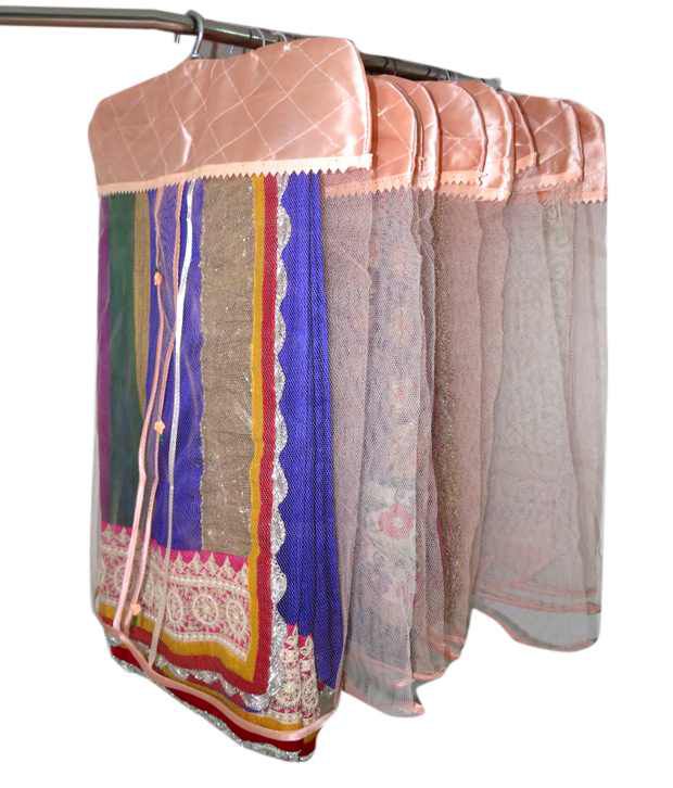 Buy AMaze Peach Satin Hanging Saree Cover Set of 12 Pcs at Best Prices in India Snapdeal