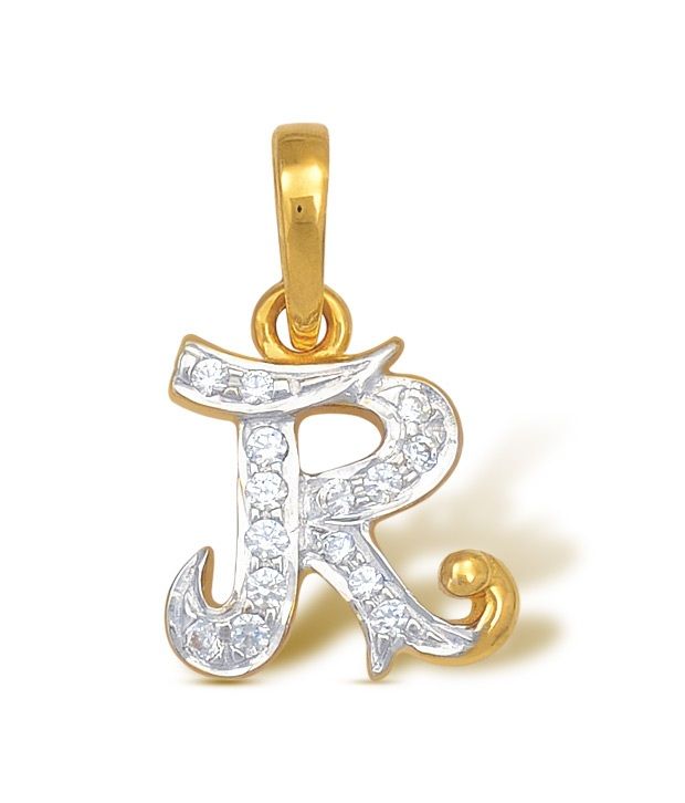 Ishtaa 18kt Gold Cubic Zircon Designer Alphabet R Pendant - Gold Pendant Designs Of Alphabet R Ishtaa 18kt Gold Cubic Zircon Designer Alphabet R Pendant - Gold Pendant Designs Of Alphabet R