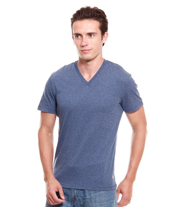 Levi's Blue V-Neck T-Shirt - Buy Levi's Blue V-Neck T-Shirt Online at ...