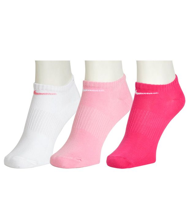 Nike White, Pink & Light Pink Socks - 3 Pair Pack - Buy Nike White ...