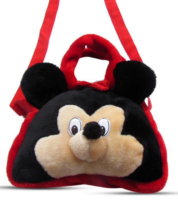 Tickle Red & Black Mickey School Bag for Girls - 20 Cm