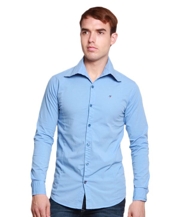 Necked Jeans Sky Blue Shirt - Buy Necked Jeans Sky Blue Shirt Online at