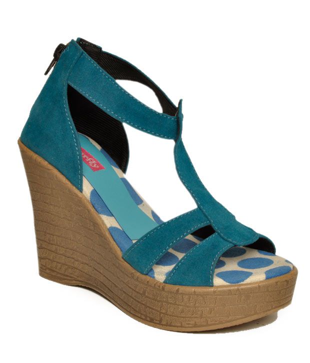 Butterfly Splendid Teal Blue Wedge Heel Sandals Price in India- Buy ...