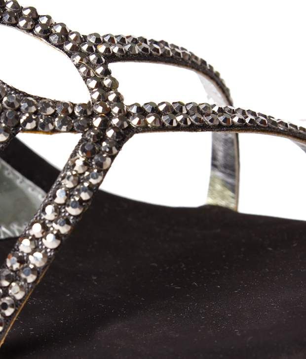 black pencil heel sandals