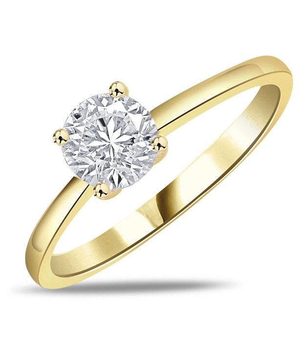 Sparkles 0.17ct. Diamond & 18kt Gold Solitaire Ring: Buy Sparkles 0 ...