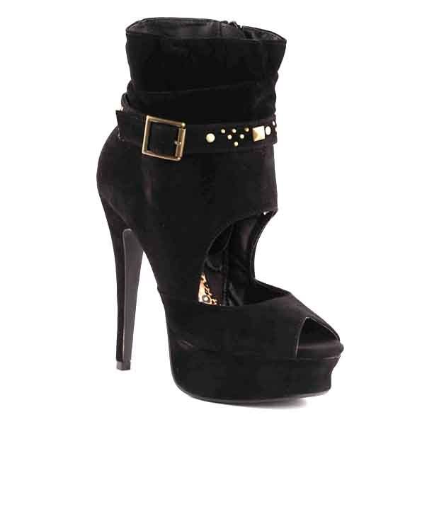 black pencil heel sandals