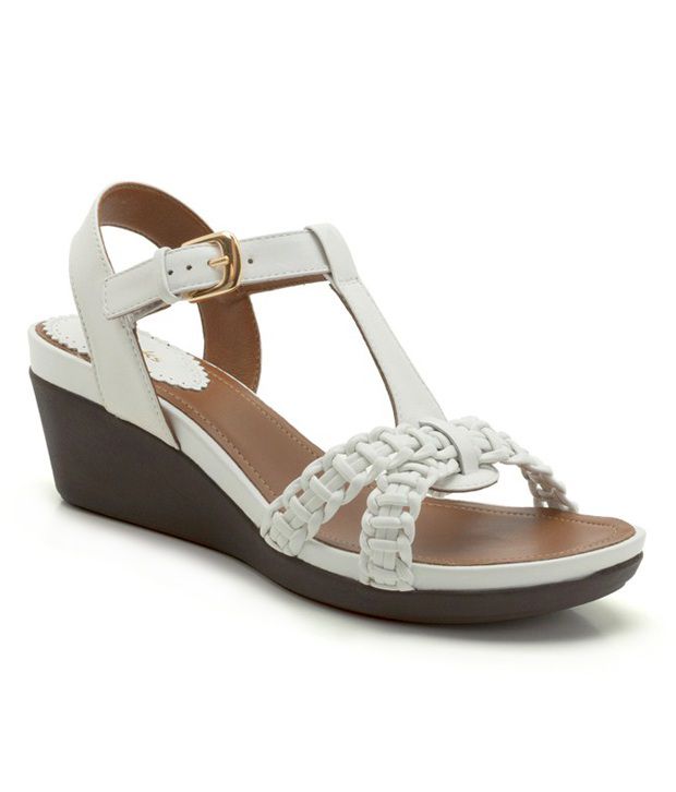 Clarks Sarah Jules White Wedge Heel Sandals Price in India- Buy Clarks ...