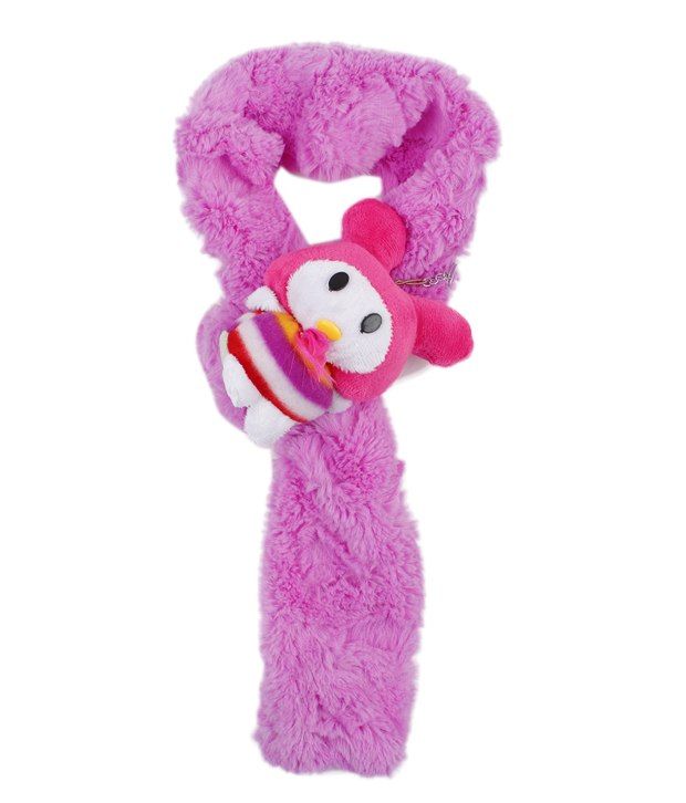 Bizarro.in Cute Teddy Embellished Kids' Muffler - Purple: Buy Online at ...