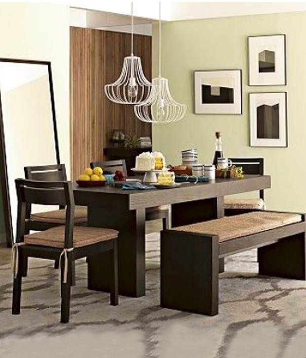   Contemporary Dining Set  Dining table + 4 Chairs + Bench