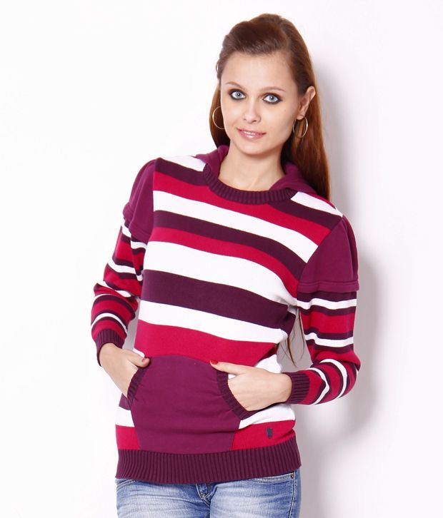 Buy Juelle Maroon Cotton Pullover 