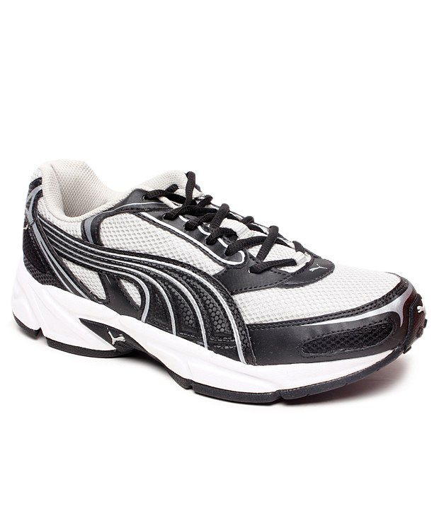 Puma Aron Ind Black & Silver Running Shoes - Buy Puma Aron Ind Black ...