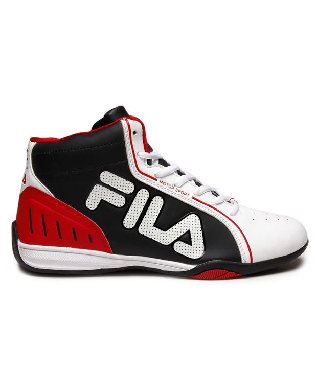 fila swift white & black basketball shoes