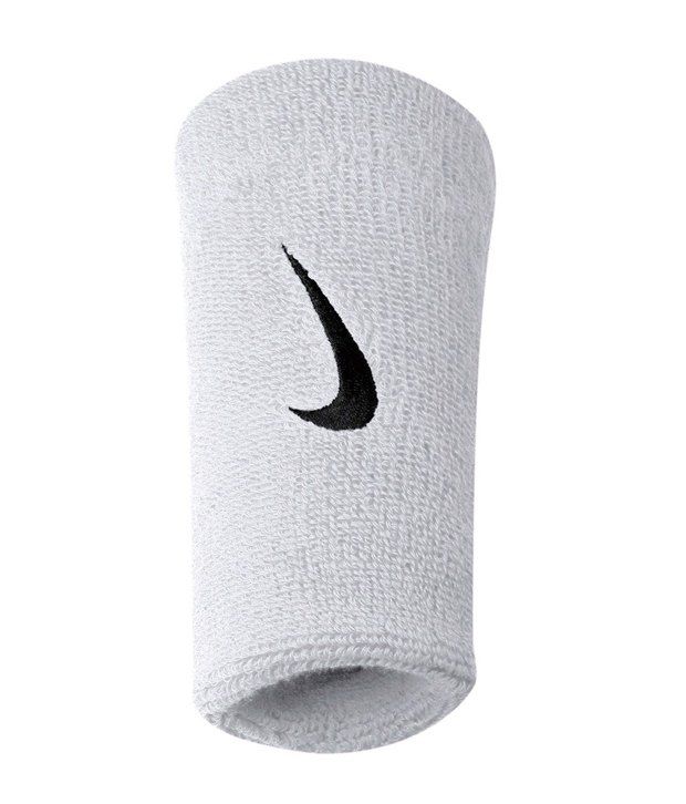Nike Swoosh Doublewide Wristbands White/Black: Buy Online at Best Price ...