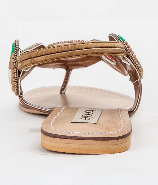 sandals beige flat