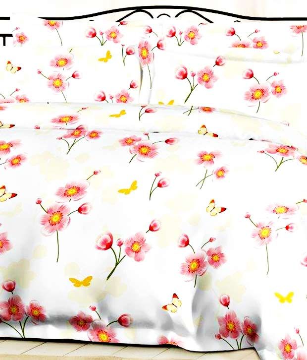 Bombay Dyeing 525B Double Bedsheet Set ( M Pink ) Set of 3 Buy