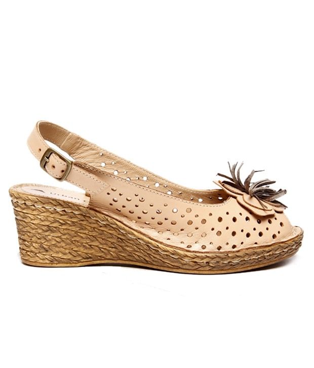 Urban Country Beige Wedge Heel Sandals Price in India- Buy Urban Country Beige Wedge Heel 