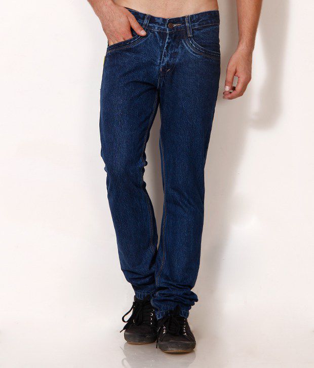 British Terminal Navy Blue Faded Narrow Fit Jeans - Buy British ...
