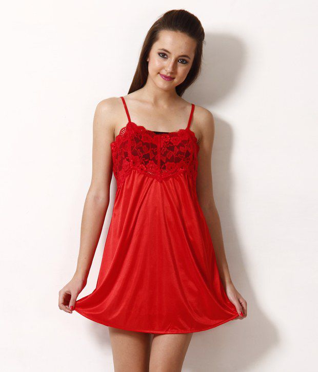 Buy Affair Red Lycra One Piece Nighty Online At Best Prices In India Snapdeal 