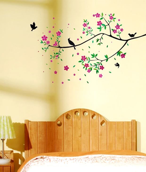 WOW INTERIORS AND DECORS Floral Tree Wall  Sticker Snapdeal 