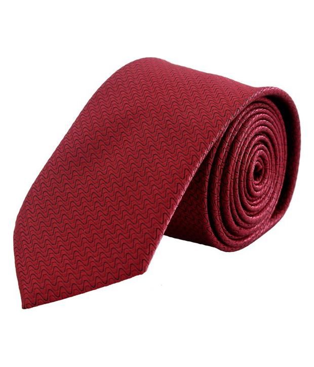 Tiekart Maroon Wavy Stripes Tie: Buy Online at Low Price in India ...