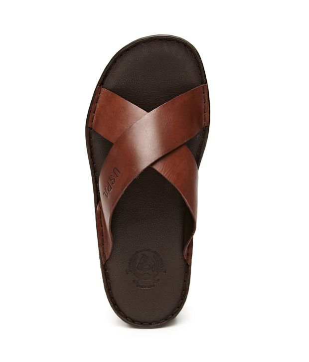 us polo leather slippers