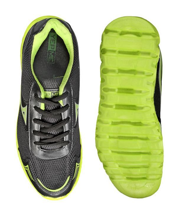 Yepme Dodge Trendy Black and Fluorescent Green Sports Shoes Buy Yepme