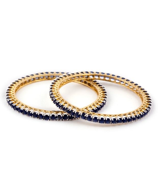 blue stone diamond bangles