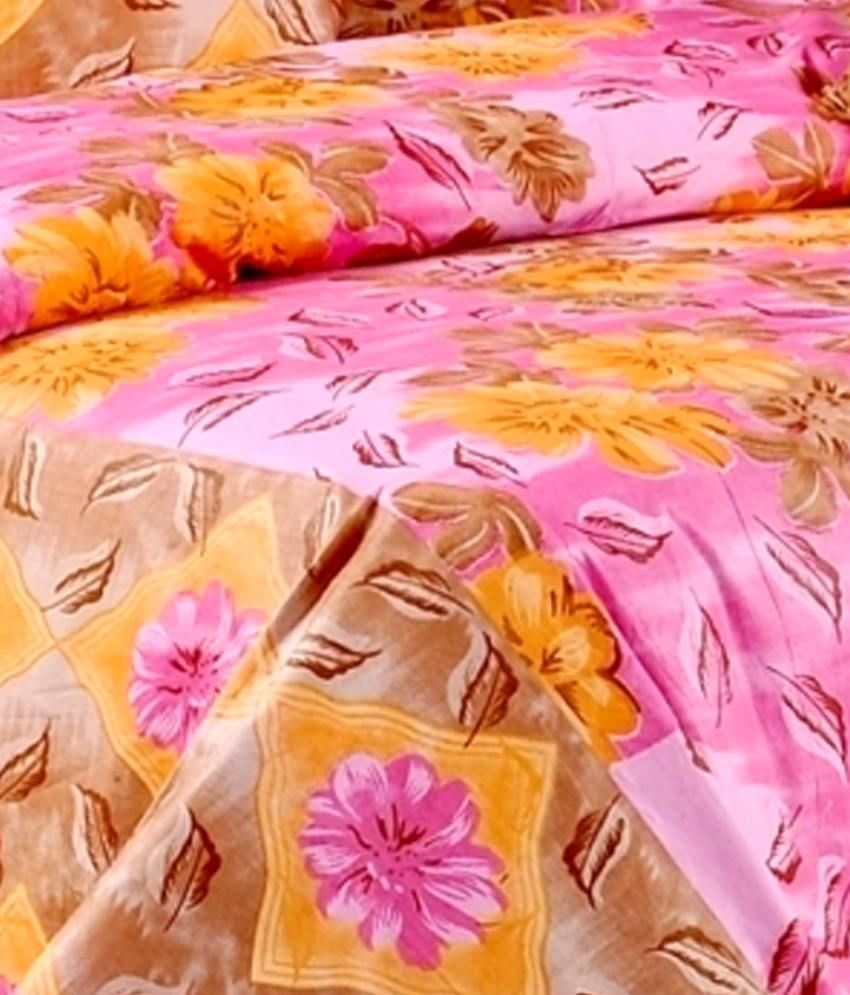 Salona Bichona Pretty Buds Double Bed Sheet With 2 Pillow Covers Buy Salona Bichona Pretty