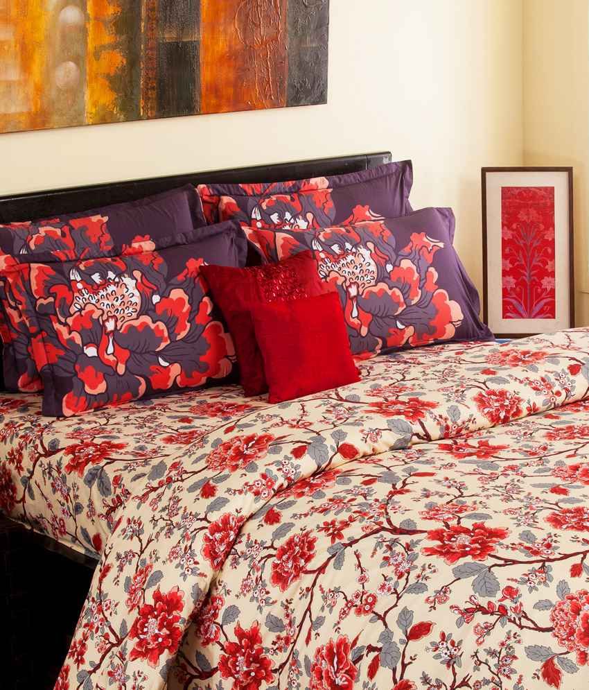 Portico New York Elena Multi 1 Bedsheet & 1 Pillow Cover 180 TC Buy