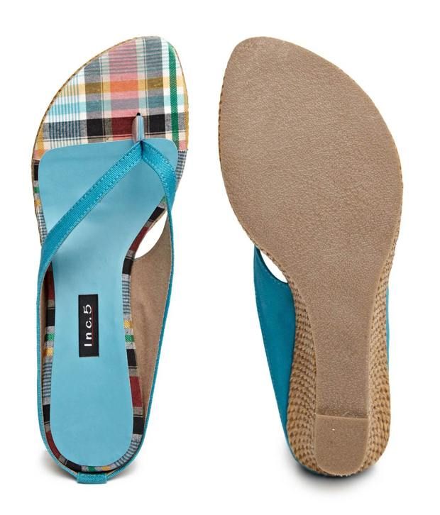 Inc.5 Stylish Woven Pattern Wedges in Medium Blue Price in India- Buy Inc.5 Stylish Woven 