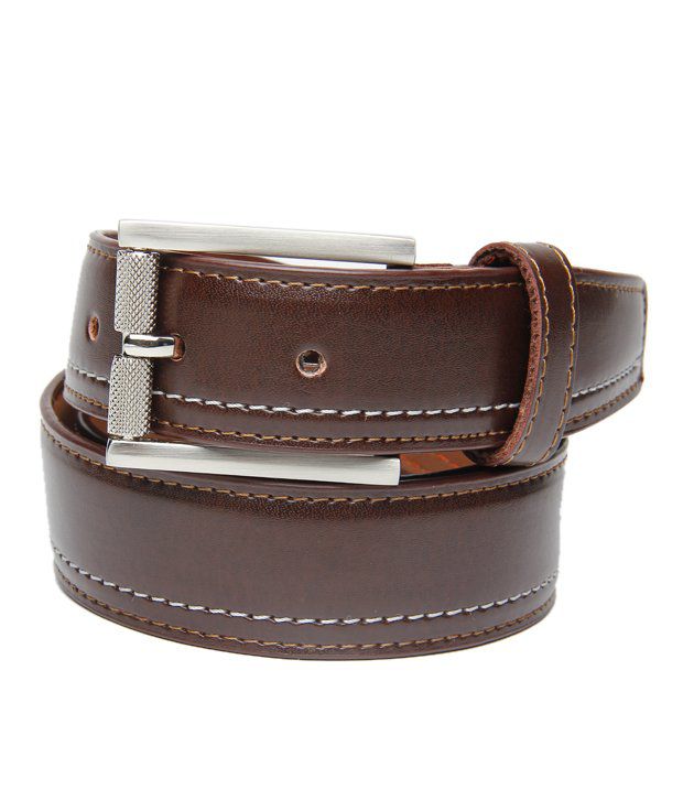WalletsNBags Brown Leather Formal Belts: Buy Online at Low Price in ...