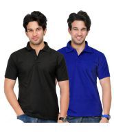 TSX Pack of Black-Royal Blue Polo T-Shirts