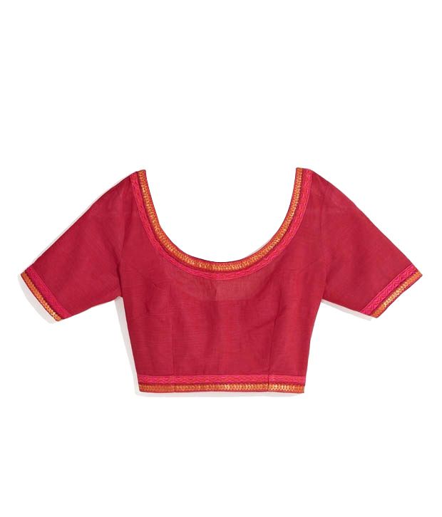 Fabindia Magenta Pink Cotton Semi-Stitched Blouse - Buy Fabindia ...