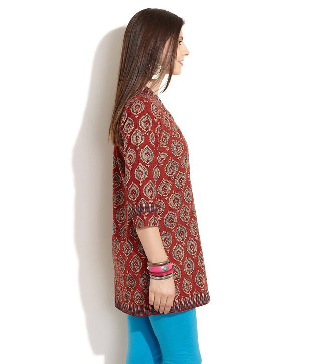 FabIndia Red Printed Cotton Kurti Buy FabIndia Red Printed Cotton