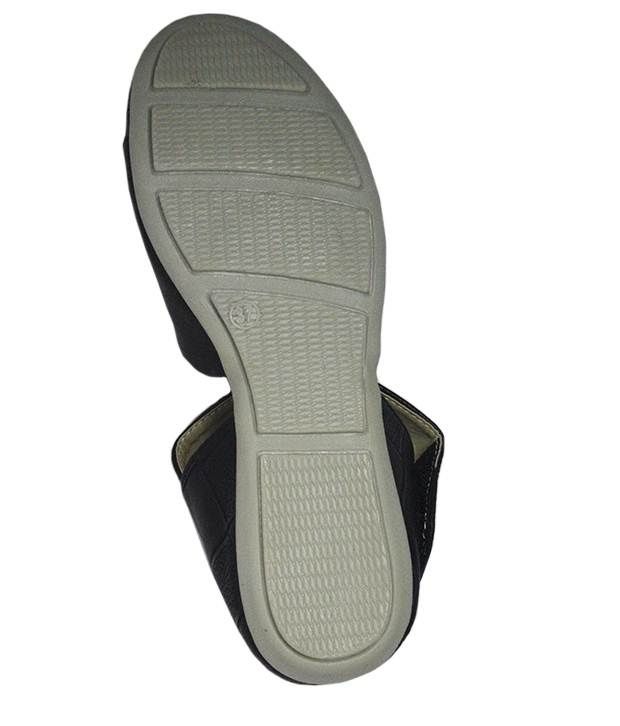 black leather belly shoes