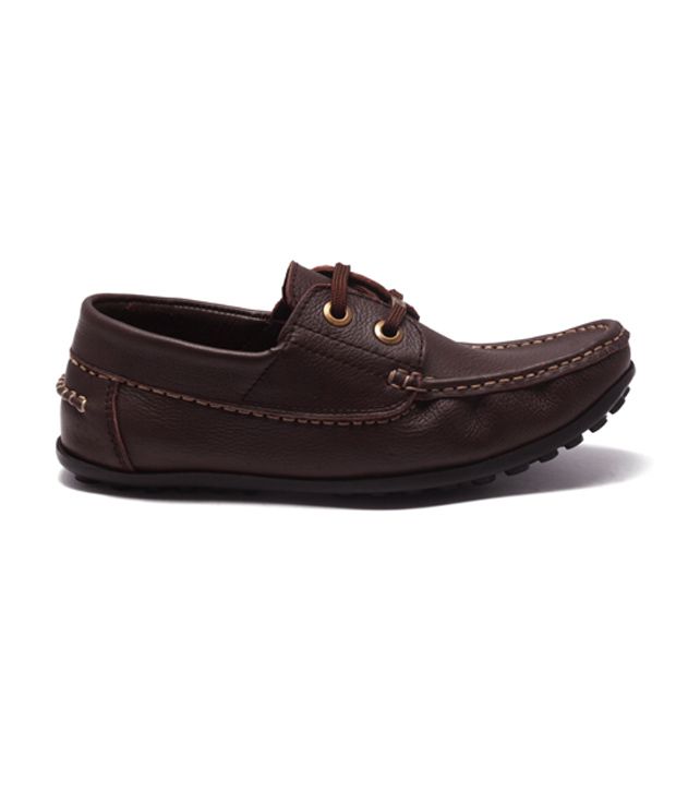 Egoss Mens Brown Leather Casual Boat Shoes - Buy Egoss Mens Brown ...