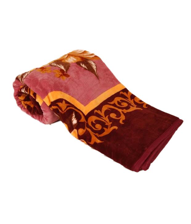 Titlis Glitter Minzo Cranberry Floral Mink Double Blanket Buy Titlis Glitter Minzo Cranberry