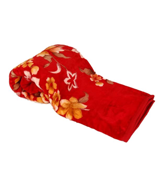 Titlis Mink Oscar Red Beautiful Floral Double Blanket Buy Titlis Mink